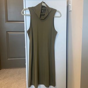 NWOT Olive Green Turtleneck Sleeveless Dress